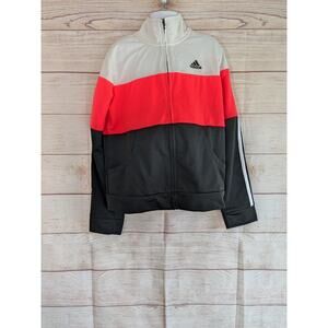 Adidas Black White Orange Peach Track Jacket Zip Size 14 Youth Kids Medium